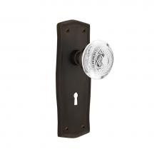 Nostalgic Warehouse 751574 - Nostalgic Warehouse Prairie Plate Privacy with Keyhole Crystal Egg & Dart Knob in Oil-Rubbed B
