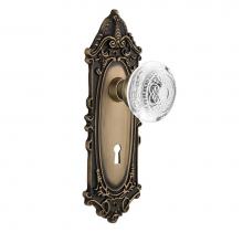 Nostalgic Warehouse 751591 - Nostalgic Warehouse Victorian Plate Privacy with Keyhole Crystal Egg & Dart Knob in Antique Br