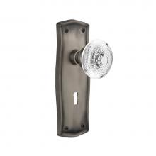 Nostalgic Warehouse 751674 - Nostalgic Warehouse Prairie Plate Interior Mortise Crystal Egg & Dart Knob in Antique Pewter