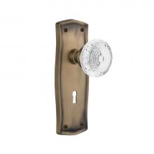 Nostalgic Warehouse 751842 - Nostalgic Warehouse Prairie Plate Interior Mortise Crystal Meadows Knob in Antique Brass