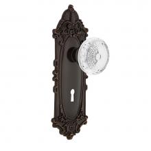 Nostalgic Warehouse 751949 - Nostalgic Warehouse Victorian Plate Passage with Keyhole Crystal Meadows Knob in Timeless Bronze