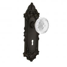 Nostalgic Warehouse 751961 - Nostalgic Warehouse Victorian Plate Privacy with Keyhole Crystal Meadows Knob in Oil-Rubbed Bronze