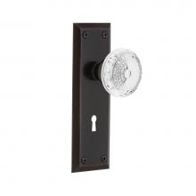 Nostalgic Warehouse 752001 - Nostalgic Warehouse New York Plate Passage with Keyhole Crystal Meadows Knob in Timeless Bronze
