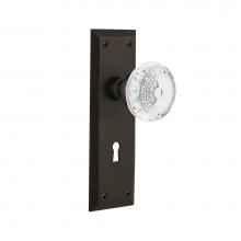 Nostalgic Warehouse 752040 - Nostalgic Warehouse New York Plate Passage with Keyhole Crystal Meadows Knob in Oil-Rubbed Bronze