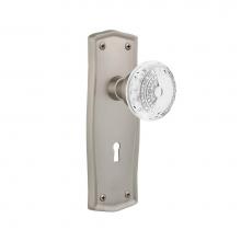 Nostalgic Warehouse 752207 - Nostalgic Warehouse Prairie Plate Passage with Keyhole Crystal Meadows Knob in Satin Nickel