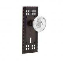 Nostalgic Warehouse 752229 - Nostalgic Warehouse Craftsman Plate Passage with Keyhole Crystal Meadows Knob in Timeless Bronze