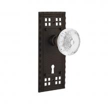 Nostalgic Warehouse 752232 - Nostalgic Warehouse Craftsman Plate Passage with Keyhole Crystal Meadows Knob in Oil-Rubbed Bronze