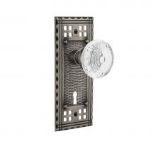Nostalgic Warehouse 752233 - Nostalgic Warehouse Craftsman Plate Passage with Keyhole Crystal Meadows Knob in Antique Pewter