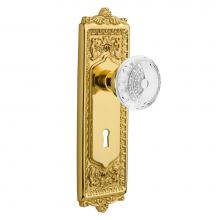 Nostalgic Warehouse 752267 - Nostalgic Warehouse Egg & Dart Plate Interior Mortise Crystal Meadows Knob in Unlacquered Bras