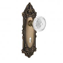Nostalgic Warehouse 752320 - Nostalgic Warehouse Victorian Plate Interior Mortise Crystal Meadows Knob in Antique Brass