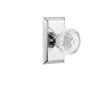 Nostalgic Warehouse 752337 - Nostalgic Warehouse Studio Plate Privacy Crystal Meadows Knob in Bright Chrome