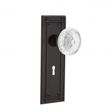 Nostalgic Warehouse 752355 - Nostalgic Warehouse Mission Plate Privacy with Keyhole Crystal Meadows Knob in Timeless Bronze