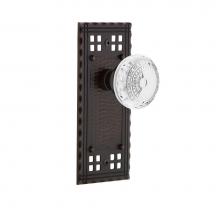 Nostalgic Warehouse 752442 - Nostalgic Warehouse Craftsman Plate Passage Crystal Meadows Knob in Timeless Bronze