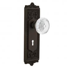 Nostalgic Warehouse 752444 - Nostalgic Warehouse Egg & Dart Plate Passage with Keyhole Crystal Meadows Knob in Oil-Rubbed B