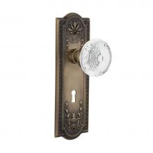 Nostalgic Warehouse 752461 - Nostalgic Warehouse Meadows Plate Single Dummy with Keyhole Crystal Meadows Knob in Antique Brass