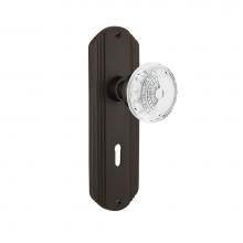 Nostalgic Warehouse 752479 - Nostalgic Warehouse Deco Plate Passage with Keyhole Crystal Meadows Knob in Oil-Rubbed Bronze