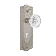 Nostalgic Warehouse 752513 - Nostalgic Warehouse Meadows Plate Single Dummy with Keyhole Crystal Meadows Knob in Satin Nickel