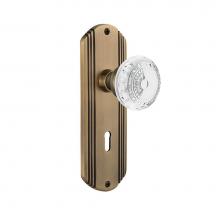 Nostalgic Warehouse 752526 - Nostalgic Warehouse Deco Plate Privacy with Keyhole Crystal Meadows Knob in Antique Brass