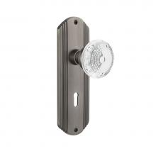 Nostalgic Warehouse 752530 - Nostalgic Warehouse Deco Plate Privacy with Keyhole Crystal Meadows Knob in Antique Pewter