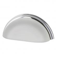 Nostalgic Warehouse 755408 - Nostalgic Warehouse Cup Pull Crystal Frosted 3'' on Center in Bright Chrome