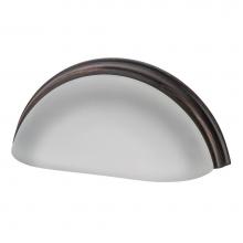 Nostalgic Warehouse 755410 - Nostalgic Warehouse Cup Pull Crystal Frosted 3'' on Center in Timeless Bronze