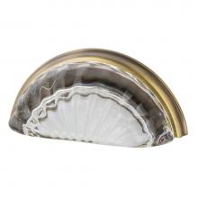 Nostalgic Warehouse 755414 - Nostalgic Warehouse Cup Pull Crystal Clear Fluted 3'' on Center in Antique Brass