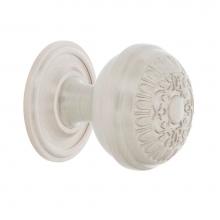 Nostalgic Warehouse 769479 - Nostalgic Warehouse Egg And Dart Brass 1 3/8'' Cabinet Knob with Classic Rose in Satin N