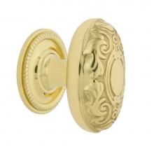 Nostalgic Warehouse 769582 - Nostalgic Warehouse Victorian Brass 1 3/4'' Cabinet Knob with Rope Rose in Unlacquered B