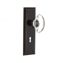 Nostalgic Warehouse 700461 - Nostalgic Warehouse New York Plate with Keyhole Passage Oval Clear Crystal Glass Door Knob in Time