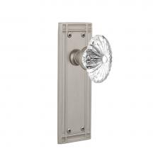 Nostalgic Warehouse 716109 - Nostalgic Warehouse Mission Plate Double Dummy Oval Fluted Crystal Glass Door Knob in Satin Nickel