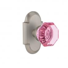 Nostalgic Warehouse 720357 - Nostalgic Warehouse Cottage Plate Passage Waldorf Pink Door Knob in Satin Nickel