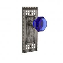 Nostalgic Warehouse 720406 - Nostalgic Warehouse Craftsman Plate Passage Waldorf Cobalt Door Knob in Antique Pewter