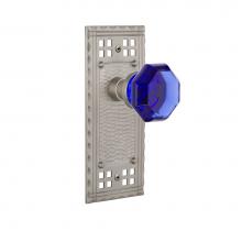 Nostalgic Warehouse 720426 - Nostalgic Warehouse Craftsman Plate Passage Waldorf Cobalt Door Knob in Satin Nickel