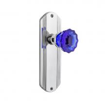 Nostalgic Warehouse 720441 - Nostalgic Warehouse Deco Plate Passage Crystal Cobalt Glass Door Knob in Bright Chrome