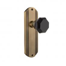 Nostalgic Warehouse 720485 - Nostalgic Warehouse Deco Plate Passage Waldorf Black Door Knob in Antique Brass