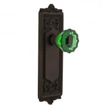Nostalgic Warehouse 720560 - Nostalgic Warehouse Egg & Dart Plate Passage Crystal Emerald Glass Door Knob in Oil-Rubbed Bro