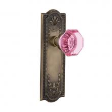 Nostalgic Warehouse 720687 - Nostalgic Warehouse Meadows Plate Passage Waldorf Pink Door Knob in Antique Brass
