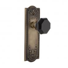 Nostalgic Warehouse 720689 - Nostalgic Warehouse Meadows Plate Passage Waldorf Black Door Knob in Antique Brass