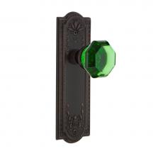 Nostalgic Warehouse 720736 - Nostalgic Warehouse Meadows Plate Passage Waldorf Emerald Door Knob in Timeless Bronze