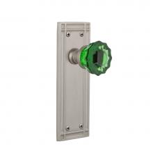 Nostalgic Warehouse 720768 - Nostalgic Warehouse Mission Plate Passage Crystal Emerald Glass Door Knob in Satin Nickel