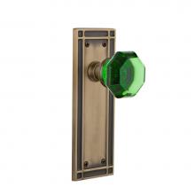 Nostalgic Warehouse 720774 - Nostalgic Warehouse Mission Plate Passage Waldorf Emerald Door Knob in Antique Brass