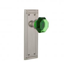 Nostalgic Warehouse 720794 - Nostalgic Warehouse Mission Plate Passage Waldorf Emerald Door Knob in Satin Nickel