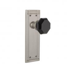 Nostalgic Warehouse 720807 - Nostalgic Warehouse Mission Plate Passage Waldorf Black Door Knob in Satin Nickel