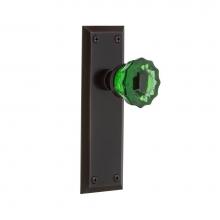 Nostalgic Warehouse 720856 - Nostalgic Warehouse New York Plate Passage Crystal Emerald Glass Door Knob in Timeless Bronze