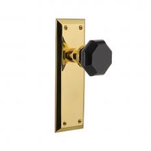 Nostalgic Warehouse 720891 - Nostalgic Warehouse New York Plate Passage Waldorf Black Door Knob in Polished Brass