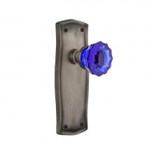 Nostalgic Warehouse 720928 - Nostalgic Warehouse Prairie Plate Passage Crystal Cobalt Glass Door Knob in Antique Pewter