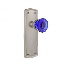 Nostalgic Warehouse 720949 - Nostalgic Warehouse Prairie Plate Passage Crystal Cobalt Glass Door Knob in Satin Nickel
