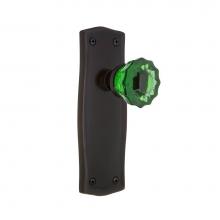 Nostalgic Warehouse 720953 - Nostalgic Warehouse Prairie Plate Passage Crystal Emerald Glass Door Knob in Timeless Bronze