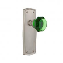 Nostalgic Warehouse 721006 - Nostalgic Warehouse Prairie Plate Passage Waldorf Emerald Door Knob in Satin Nickel