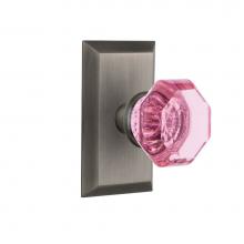 Nostalgic Warehouse 721207 - Nostalgic Warehouse Studio Plate Passage Waldorf Pink Door Knob in Antique Pewter